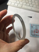 Load image into Gallery viewer, 58mm Certified 100% Natural gray black(灰冰) slim round cut nephrite jade bangle HN40-9109
