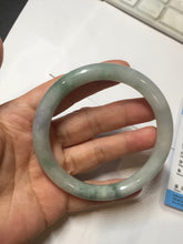 Load image into Gallery viewer, 卖了 59.8mm Certified Type A 100% Natural white/purple/green round cut jadeite Jade bangle PE124-0289
