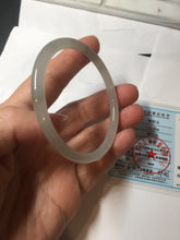 Load image into Gallery viewer, 54.3mm Certified 100% Natural gray black(灰冰) slim round cut nephrite jade bangle HN41-9131
