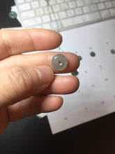 Load image into Gallery viewer, 11mm Type A 100% Natural icy watery oily dark green gray black(老油青) SMALL Jadeite Safety Guardian Button donuts pendant PF22 Add on item
