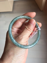 Load image into Gallery viewer, 56mm Type A 100% Natural Light Green/Gray/Black/Brown “Reed Flowers &amp; Snow” Guatemala Slim Round Cut Jadeite Bangle PJ127-1420
