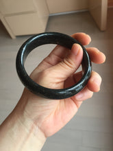 Load image into Gallery viewer, 62mm 100% Natural dark green/black meteorite Stellar Night sky nephrite bangle HN80

