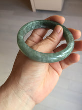 Load image into Gallery viewer, 56.4mm certified type A 100% Natural oily dark green gray black with flying snow Jadeite jade bangle PC203-7671
