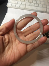 Load image into Gallery viewer, 54.3mm Certified 100% Natural gray black(灰冰) slim round cut nephrite jade bangle HN41-9131

