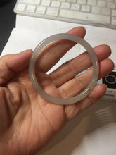 Load image into Gallery viewer, 54.3mm Certified 100% Natural gray black(灰冰) slim round cut nephrite jade bangle HN41-9131
