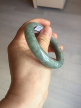 Load image into Gallery viewer, 56.4mm certified type A 100% Natural oily dark green gray black with flying snow Jadeite jade bangle PC202-7675
