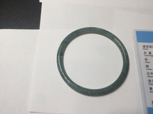 Load image into Gallery viewer, 57.2mm Certified Type A 100% Natural dark green/blue/gray with Guatemala slim round cut Jadeite bangle BH237-0237
