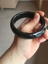 Load image into Gallery viewer, 62.8mm 100% Natural dark green/black meteorite Stellar Night sky nephrite bangle HN79-1248
