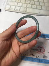 Load image into Gallery viewer, 57.2mm Certified Type A 100% Natural dark green/blue/gray with Guatemala slim round cut Jadeite bangle BH237-0237
