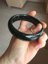 Load image into Gallery viewer, 62.8mm 100% Natural dark green/black meteorite Stellar Night sky nephrite bangle HN79-1248
