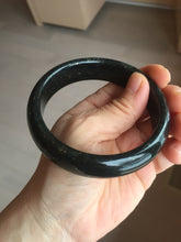 Load image into Gallery viewer, 62.8mm 100% Natural dark green/black meteorite Stellar Night sky nephrite bangle HN79-1248
