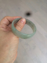 Load image into Gallery viewer, 49.5mm Certified Type A 100% Natural icy watery light green/gray/black thin Jadeite Jade bangle AY79-3208
