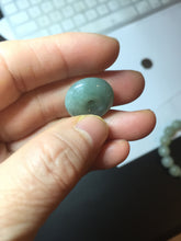 Load image into Gallery viewer, 18mm Type A 100% Natural light green blue Jadeite Safety Guardian Button donuts pendant PF23
