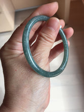 Load image into Gallery viewer, 54.2mm Type A 100% Natural Light Green/Gray/Black/Brown “Reed Flowers &amp; Snow” Guatemala Slim Round Cut Jadeite Bangle PJ129-1422
