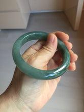 Load image into Gallery viewer, 57.5mm Certified type A 100% Natural oily dark green (老油青) blue gray black Mountains Afar (远山)Jadeite bangle PC259-0552
