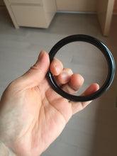 Load image into Gallery viewer, 61.5mm 100% Natural dark green/black meteorite Stellar Night sky round cut nephrite bangle HN77-2280
