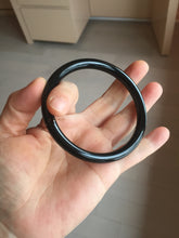 Load image into Gallery viewer, 61.5mm 100% Natural dark green/black meteorite Stellar Night sky round cut nephrite bangle HN77-2280
