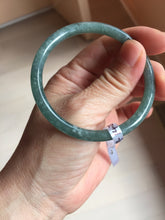 Load image into Gallery viewer, 54.2mm Type A 100% Natural Light Green/Gray/Black/Brown “Reed Flowers &amp; Snow” Guatemala Slim Round Cut Jadeite Bangle PJ129-1422
