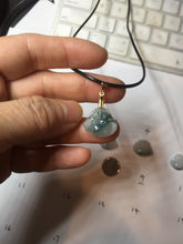 Load image into Gallery viewer, 100% Natural type A icy watery light purple green white small happy Buddha jadeite pendant PF24
