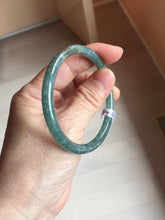 Load image into Gallery viewer, 54.2mm Type A 100% Natural Light Green/Gray/Black/Brown “Reed Flowers &amp; Snow” Guatemala Slim Round Cut Jadeite Bangle PJ129-1422
