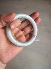 Load image into Gallery viewer, 56mm Certified Type A 100% Natural light green purple(春带彩) round cut jadeite Jade bangle AA79-4954
