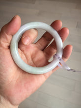 Load image into Gallery viewer, 56mm Certified Type A 100% Natural light green purple(春带彩) round cut jadeite Jade bangle AA79-4954
