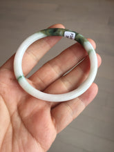 Load image into Gallery viewer, 49mm certified 100% natural Type A dark green white camouflage color oval round cut jadeite jade bangle BG81-3935
