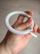 Load image into Gallery viewer, 56mm Certified Type A 100% Natural light green purple(春带彩) round cut jadeite Jade bangle AA79-4954
