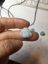 Load image into Gallery viewer, 100% Natural type A icy watery light purple green white small happy Buddha jadeite pendant PF24
