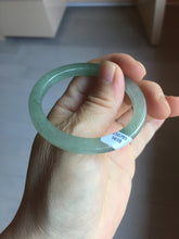 Load image into Gallery viewer, 47mm certified 100% natural type A icy watery oily dark green/gray(老油青) square style jadeite bangle PD27-5818
