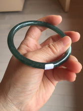 Load image into Gallery viewer, 60.6mm Certified Type A 100% Natural dark green blue gray black slim round cut Guatemala Jadeite bangle PC187-0783
