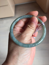 Load image into Gallery viewer, 56.6mm Type A 100% Natural Light Green/Gray/Black/Brown “Reed Flowers &amp; Snow” Guatemala Slim Round Cut Jadeite Bangle PJ130-1426
