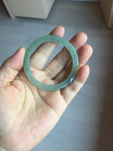 Load image into Gallery viewer, 47mm certified 100% natural type A icy watery oily dark green/gray(老油青) square style jadeite bangle PD27-5818
