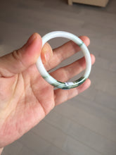 Load image into Gallery viewer, 49mm certified 100% natural Type A dark green white camouflage color oval round cut jadeite jade bangle BG81-3935
