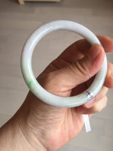 Load image into Gallery viewer, 56mm Certified Type A 100% Natural light green purple(春带彩) round cut jadeite Jade bangle AA81-4938
