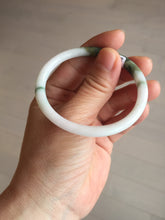 Load image into Gallery viewer, 49mm certified 100% natural Type A dark green white camouflage color oval round cut jadeite jade bangle BG81-3935
