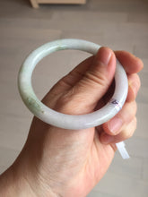 Load image into Gallery viewer, 56mm Certified Type A 100% Natural light green purple(春带彩) round cut jadeite Jade bangle AA81-4938
