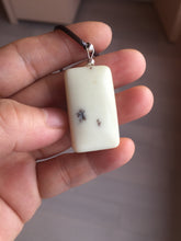 Load image into Gallery viewer, 100% natural light yellow/brown soap shape square nephrite jade safe and sound pendant group HT37
