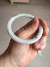 Load image into Gallery viewer, 56mm Certified Type A 100% Natural light green purple(春带彩) round cut jadeite Jade bangle AA81-4938
