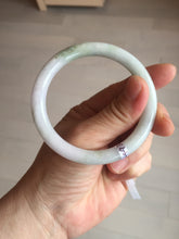 Load image into Gallery viewer, 56mm Certified Type A 100% Natural light green purple(春带彩) round cut jadeite Jade bangle AA81-4938
