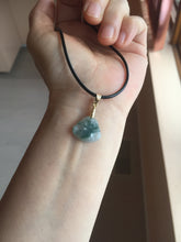Load image into Gallery viewer, 100% Natural type A icy watery light purple green white small happy Buddha jadeite pendant PF24
