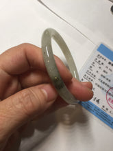 Load image into Gallery viewer, 54mm Certified type A 100% Natural light green dark green floating seaweed round cut Jadeite bangle PC138-6617
