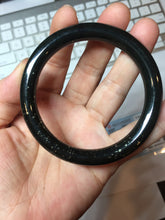 Load image into Gallery viewer, 54.2mm certified 100% Natural dark green/black meteorite round cut nephrite bangle HT169-0567
