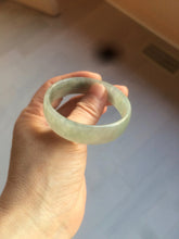 Load image into Gallery viewer, 49.5mm Certified Type A 100% Natural icy watery light green/gray/black thin Jadeite Jade bangle AY79-3208
