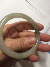 Load image into Gallery viewer, 54mm Certified type A 100% Natural light green dark green floating seaweed round cut Jadeite bangle PC138-6617
