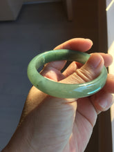 Load image into Gallery viewer, 52.4mm Certified Type A 100% Natural Oily Dark Green Gray Black(油青) Oval Jadeite Jade Bangle PH260-7132
