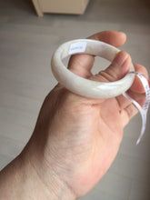 Load image into Gallery viewer, 46-48mm certified Type A 100% Natural light purple/brown/white/black kids oval Jadeite Jade bangle Group F98
