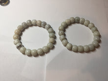 Load image into Gallery viewer, 10x8mm 100% Natural beige white brown vintage style  flying dandelions Osmanthus fragrans cake(桂花糕) nephrite Jade bead bracelet HT123
