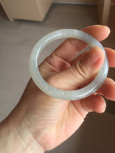 Load image into Gallery viewer, 51mm Certified 100% Natural icy light gray white(灰冰) round cut nephrite jade bangle HN74-9163
