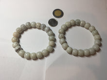 Load image into Gallery viewer, 10x8mm 100% Natural beige white brown vintage style  flying dandelions Osmanthus fragrans cake(桂花糕) nephrite Jade bead bracelet HT123
